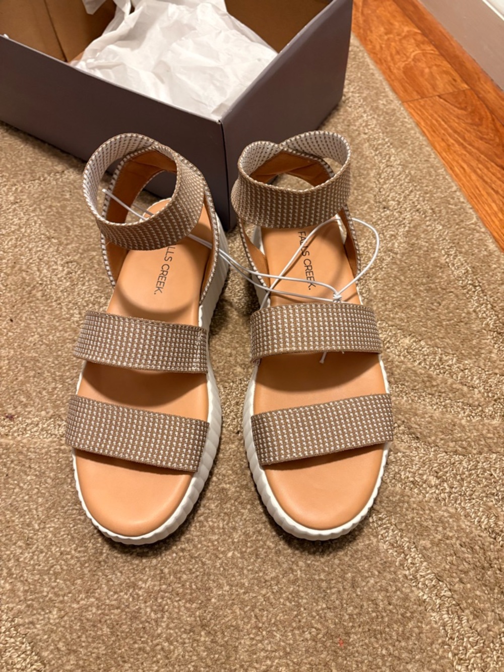 Women's Neutral Strappy Platform Sandals -